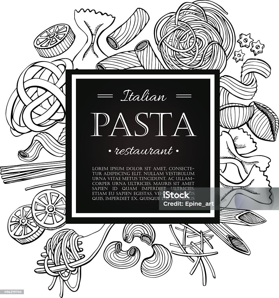 Vector vintage italian pasta restaurant illustration. Vector vintage italian pasta restaurant illustration. Hand drawn banner. Great for menu, banner, flyer, card, business promote. Italian Culture stock vector