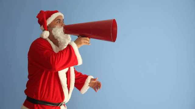 Saint Nicholas Shouting Via Old Fashioned Megaphone