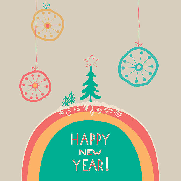 New Year Greeting Card vector art illustration