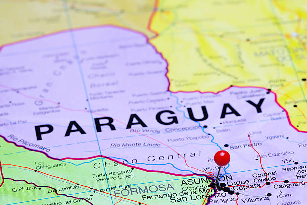 istock Asuncion pinned on a map of America 496345826