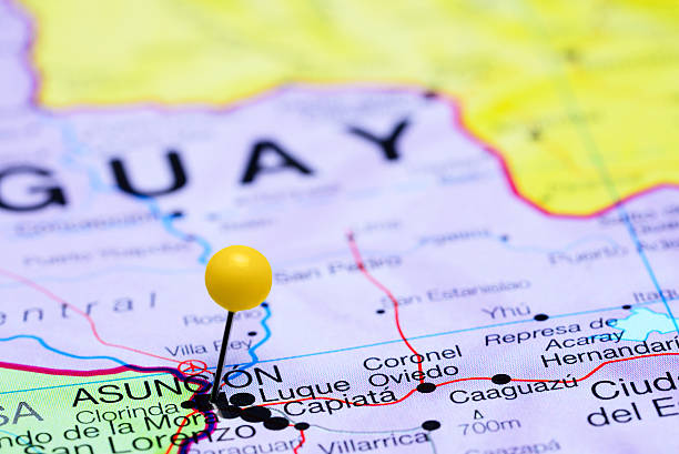 istock Asuncion pinned on a map of America 496345942