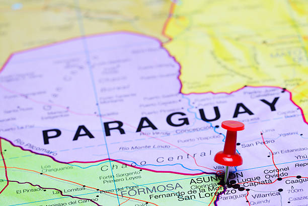 istock Asuncion pinned on a map of America 496346352