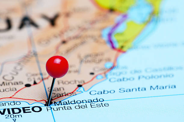 istock Punta del Este pinned on a map of America 496347802