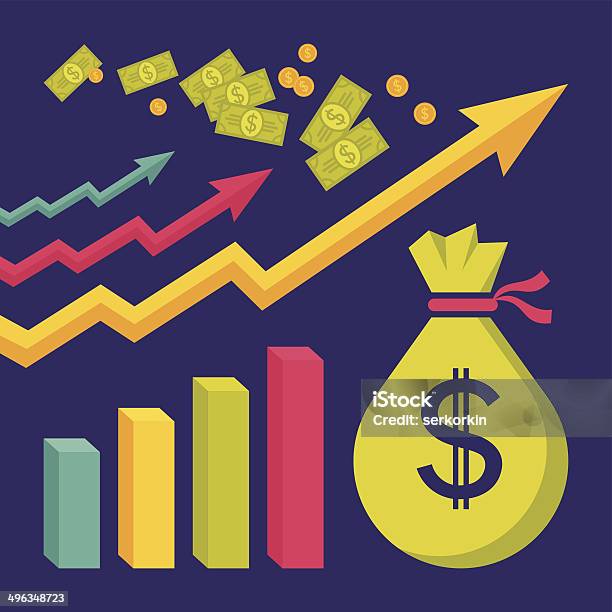 Biznes Dolar Trendilustracja Wektorowa W Stylu Płaska Konstrukcja - Stockowe grafiki wektorowe i więcej obrazów Biznes