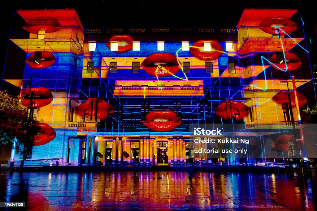 Vivaci Sydney 2014-Custom House - Foto stock royalty-free di Vivid Sydney