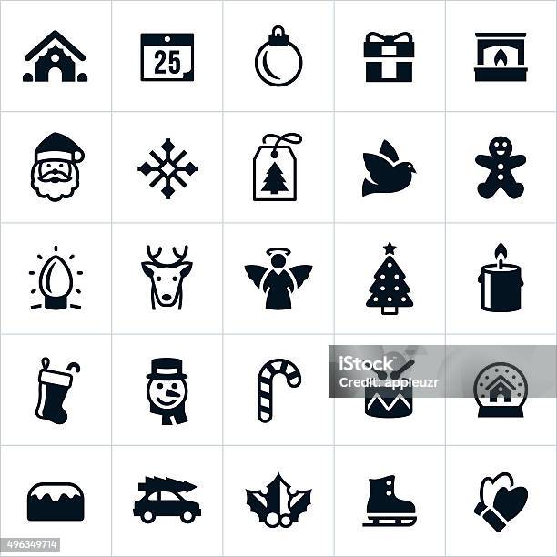 Christmas Holiday Icons Stock Illustration - Download Image Now - Icon Symbol, Christmas, Santa Claus