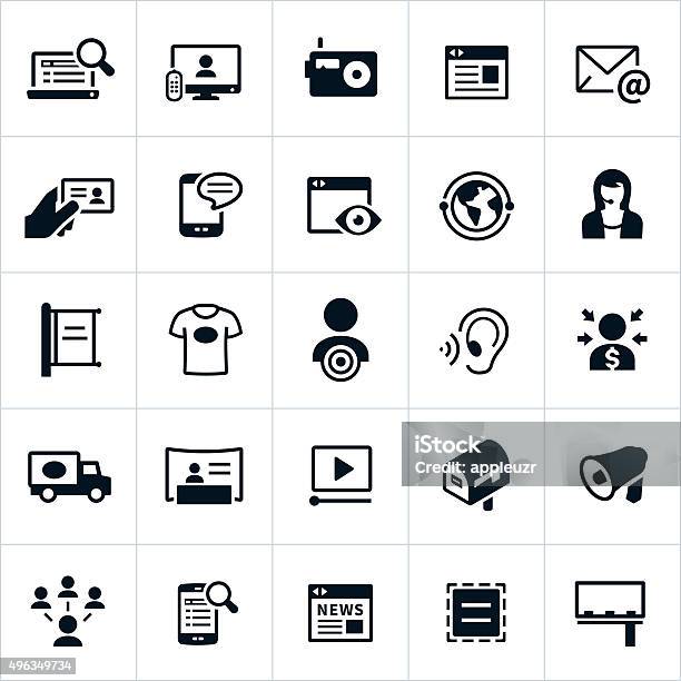 Advertising Methods Icons Stock Illustration - Download Image Now - Junk Mail, Vector, E-Mail