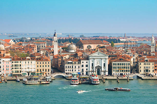 istock Venice - Aerial iew from Guidecca showing Guidecca canal 496351616