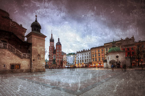 Krakow Old Town retro style.