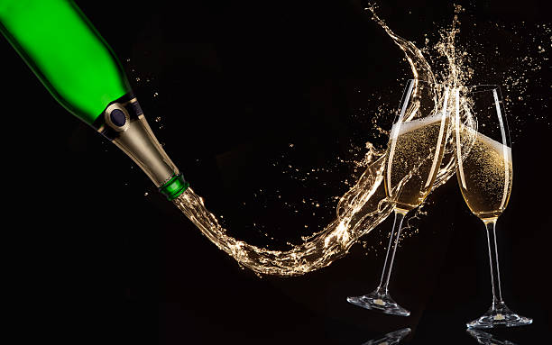 istock Glasses of champagne with splash 496351920