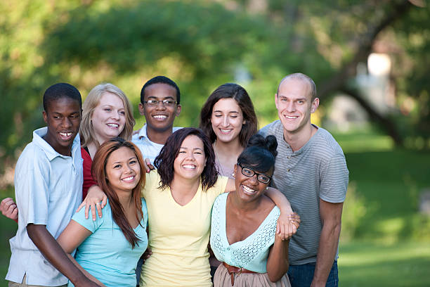 istock Group of Friends Standing Together Happily 496351952