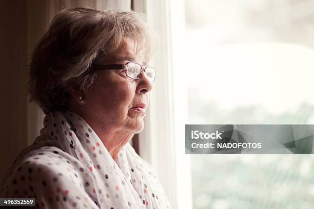 Depression Of A Senior Woman Stock Photo - Download Image Now - Senior Women, Alzheimer's Disease, Senior Adult