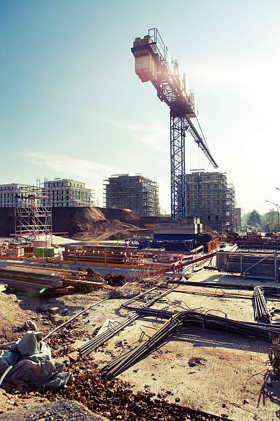istock Construction site Europaviertel Frankfurt - back lit 496352614