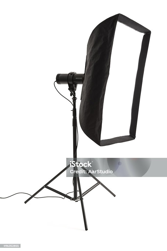 Studio strobe Studio strobe isolated over white background Computer Cable Stock Photo