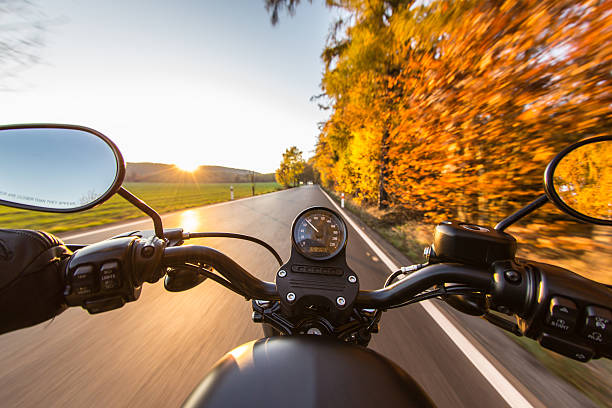 istock The view over the handlebars of motorcycle 496356102