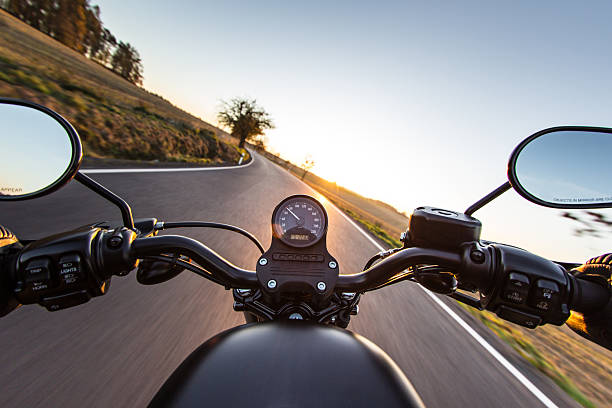 istock The view over the handlebars of motorcycle 496356166