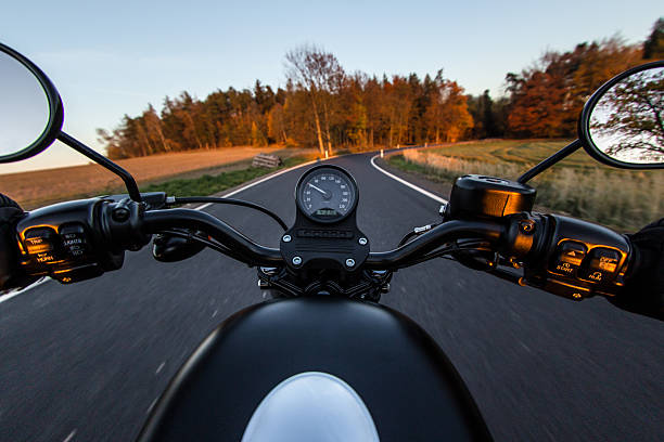 istock The view over the handlebars of motorcycle 496356182