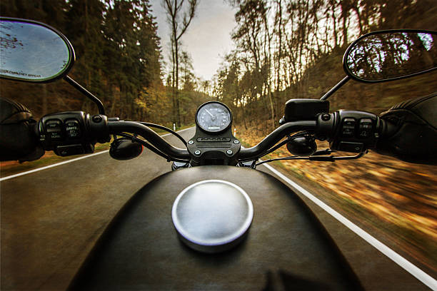 istock The view over the handlebars of motorcycle 496356200