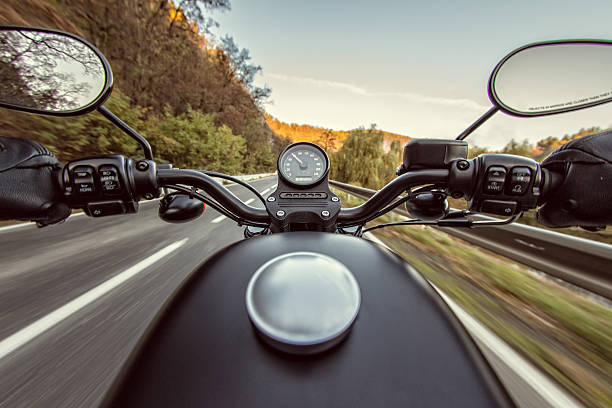 istock The view over the handlebars of motorcycle 496356218