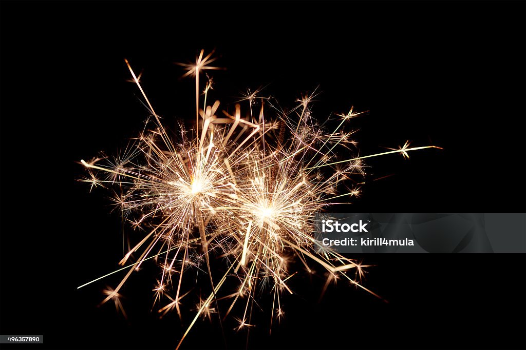 Sparklers. Christmas and New Year Lights. Sparklers. Christmas and New Year Celebration Lights. 2015 Stock Photo