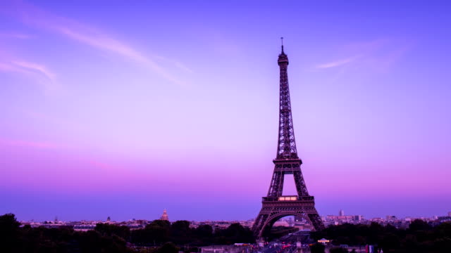 Eiffel tower in Paris, France - Stock Video