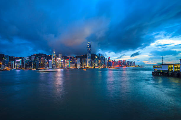 istock Night cityscape of Hongkong 496375268