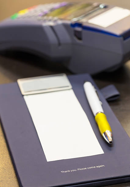 istock Thank you on credit card receipt writing pad with blank 496377456