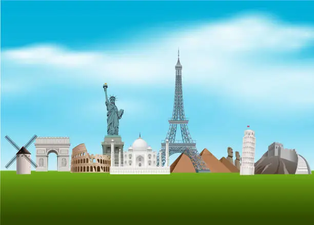 Vector illustration of Famous landmarks