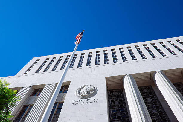 Los Angeles Court House Detail of the Los Angeles Court House Building magistrates court stock pictures, royalty-free photos & images