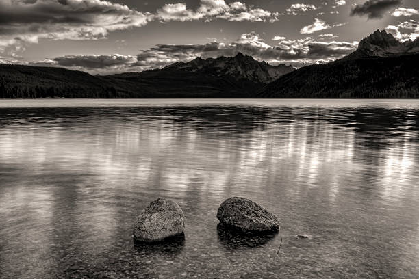 istock Redfish Lake in black and white. 496380702