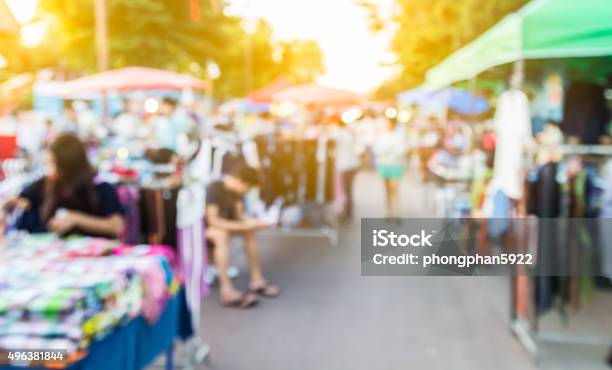 Abstract Blur Background Of People Shopping At Market Fair Made Stock Photo - Download Image Now