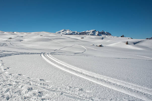 istock Dolomites huge panorama view in winter time 496389854