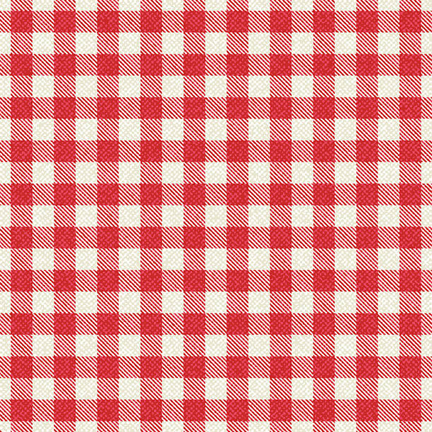 rot und weiß kariertes tischtuch strukturierten gingan-muster - plaid stock-grafiken, -clipart, -cartoons und -symbole