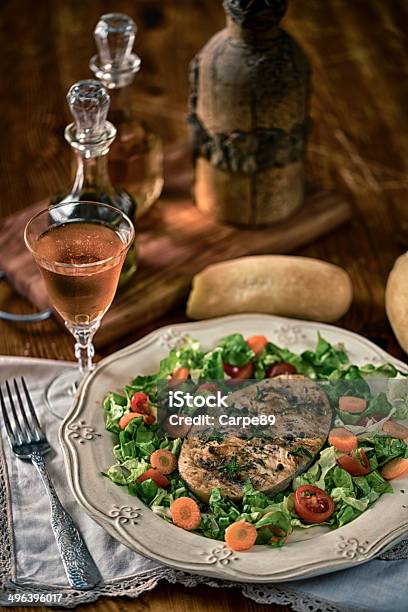 Fillet Of Salmon With Vegetables Stock Photo - Download Image Now - Baked, Baked Salmon, Barbecue Grill
