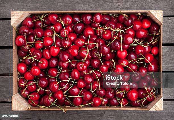 Box Of Cherries Stock Photo - Download Image Now - Cherry, Crop - Plant, Pillory