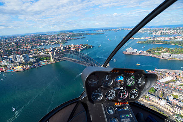 luftbild auf den hafen von sydney in australien - the rocks fotos stock-fotos und bilder