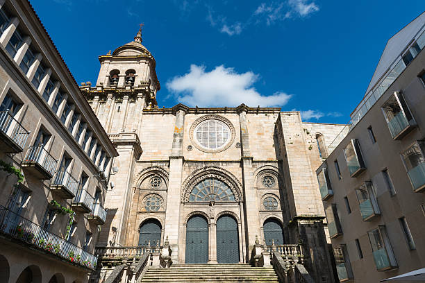 Side view of the romanesque cathedral of Ourense in Galicia, Spain.