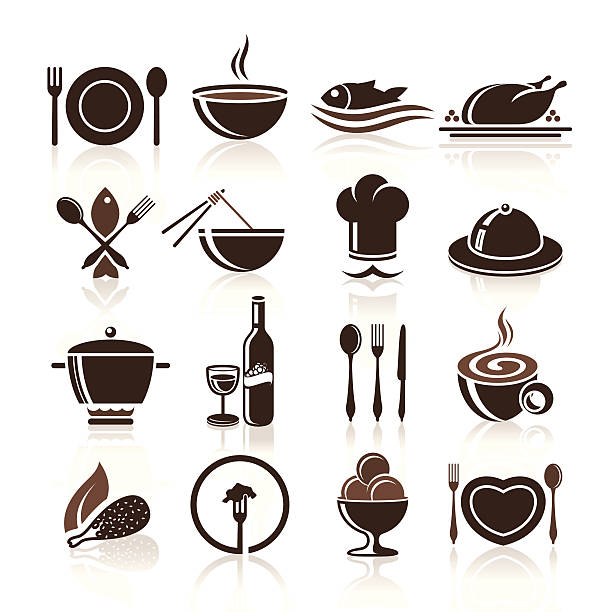 Cooking and kitchen icon set vector art illustration