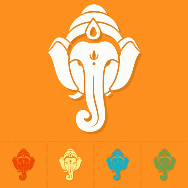 illustrazioni stock, clip art, cartoni animati e icone di tendenza di tm festival indiano icona - elephant art creativity decoration