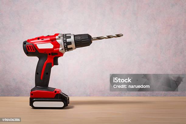 Screwdriver Cordless Drill Stock Photo - Download Image Now - Drill, Red, Cordless Phone