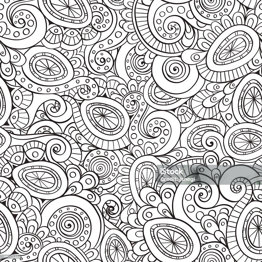 Seamless abstract floral doodle pattern. Outline abstract floral doodle pattern. Vector seamless easter pattern with Easter eggs 2015 stock vector