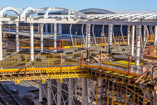 istock Footbridge over the railway under construction 496409958