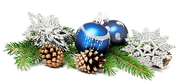 istock Christmas decoration balls with fir cones 496410132