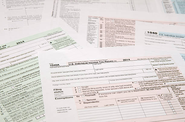 istock Tax Form 1040, close-up 496411174