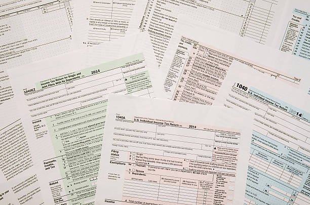 istock Tax Form 1040, close-up 496411220