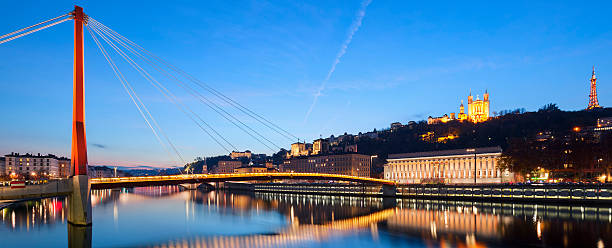 istock Panoramic view of Saone river at sunse 496411476