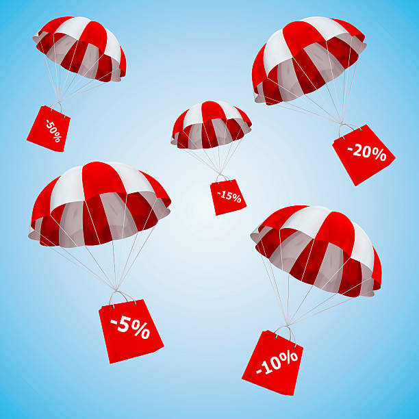 istock 3d parachute and shopping bag 496412198