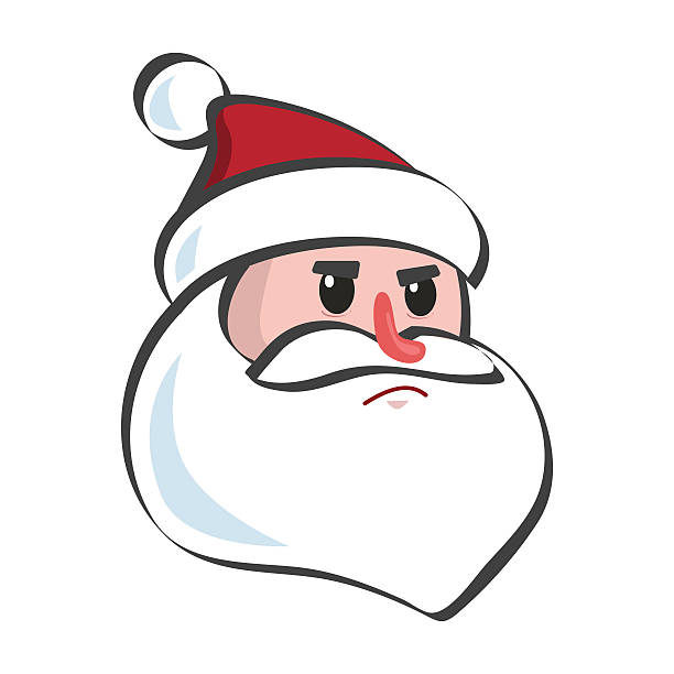 Angry Cartoon Head Santa Claus Portrait Stock Illustration - Download Image  Now - Santa Claus, Anger, Overweight - iStock