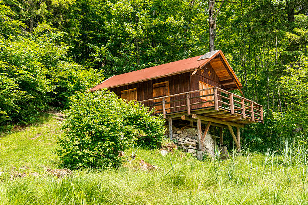 istock wooden cabin in bavarian alps 496412868