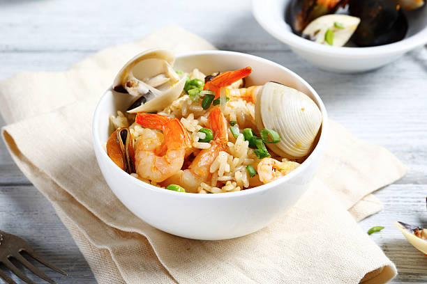 istock Risotto with mussels and shrimp 496417108
